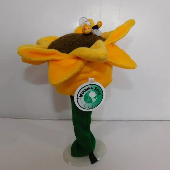 Winning Edge Designs Sunflower Bumble Bee Golf Driver Headcover NEW Flower 20087 - Picture 2 of 10